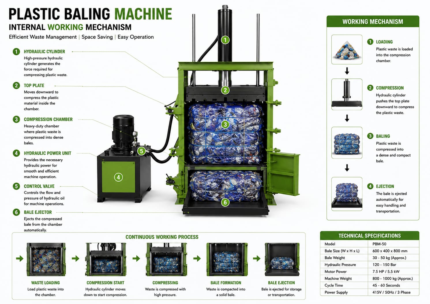 Hydraulic Plastic Baling Machine